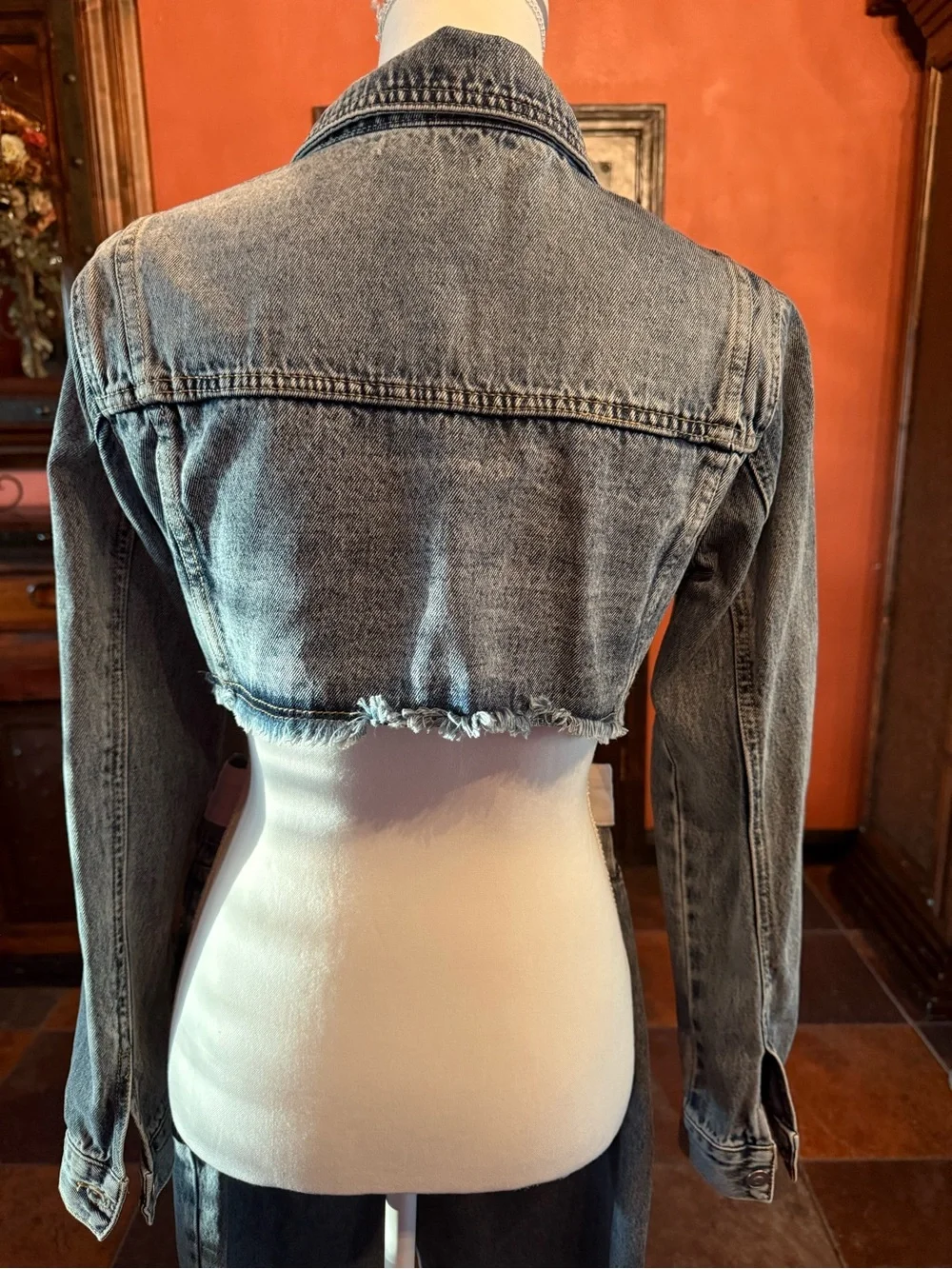 Fashion Nova Light Blue Cropped Denim Jacket & High-Waist Jeans Set